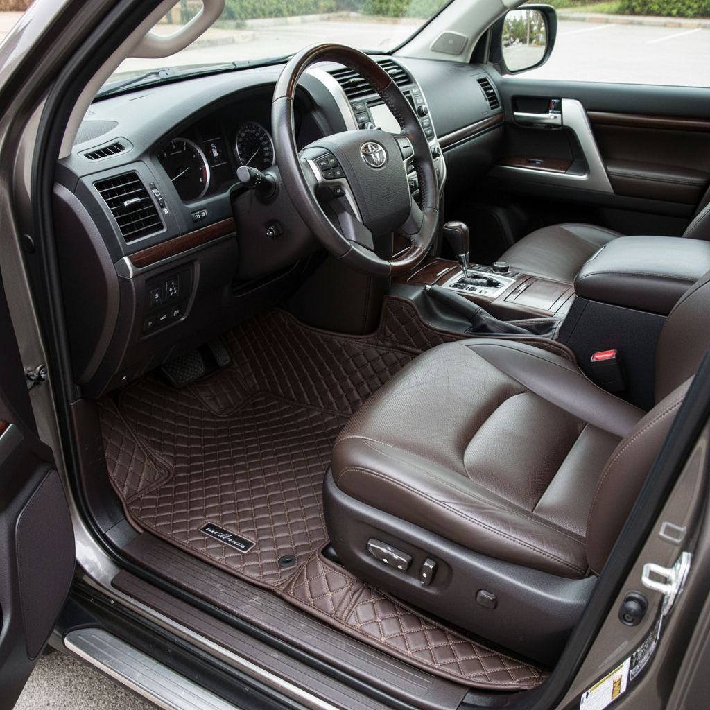 Toyota Land Cruiser LC200 7D Floor Mats - Coffee 3 Pcs 2015-2021
