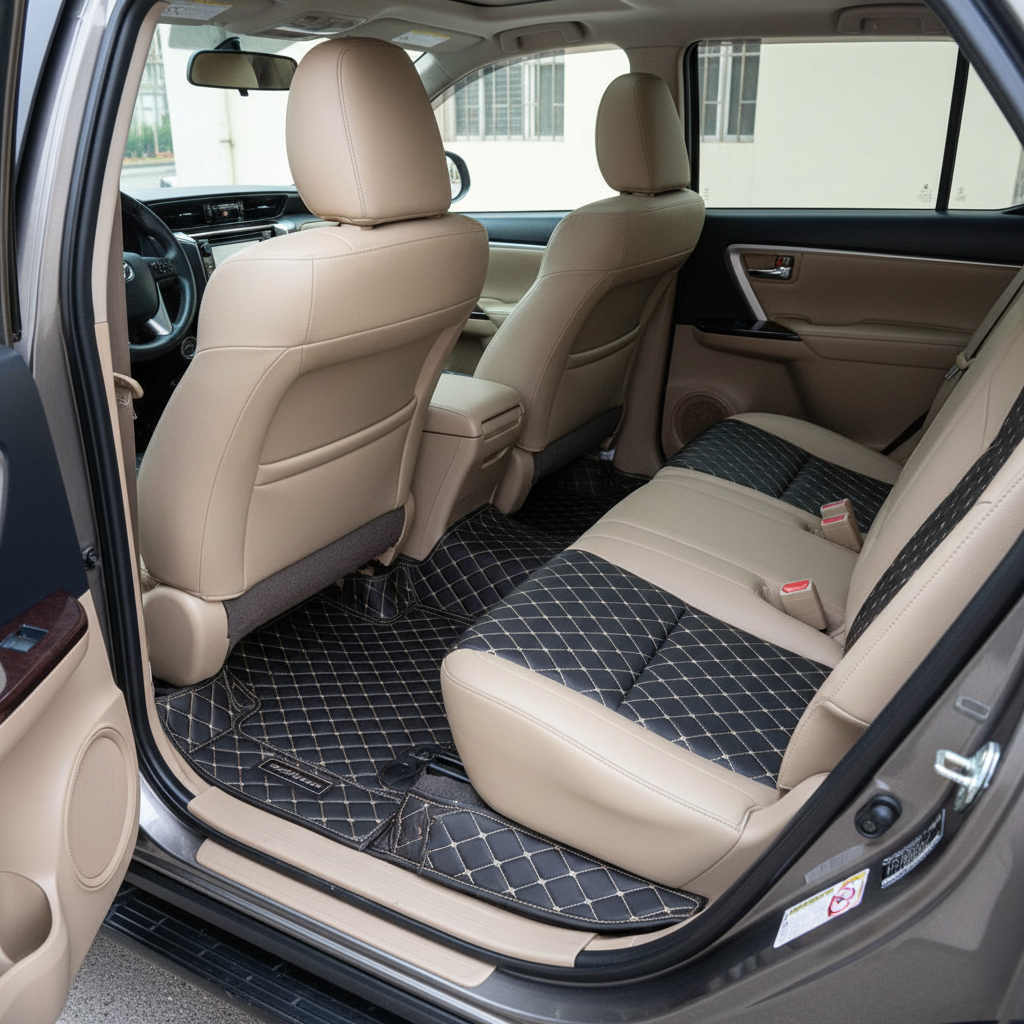 Toyota Land Cruiser 7D Floor Mats - Black - 4 Pcs - Model 2015-2021