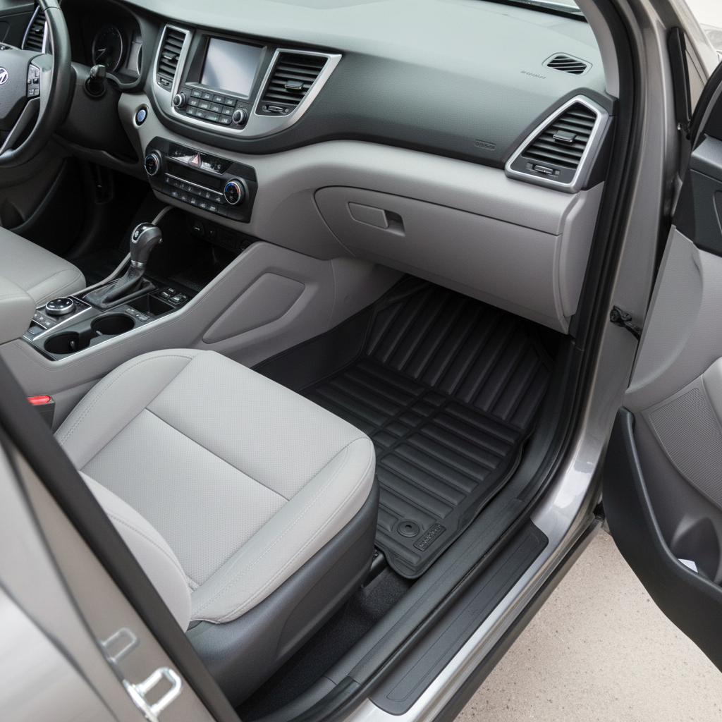Hyundai Tucson 5D Custom Floor Mat Black 3 Pcs - Model 2020-2024