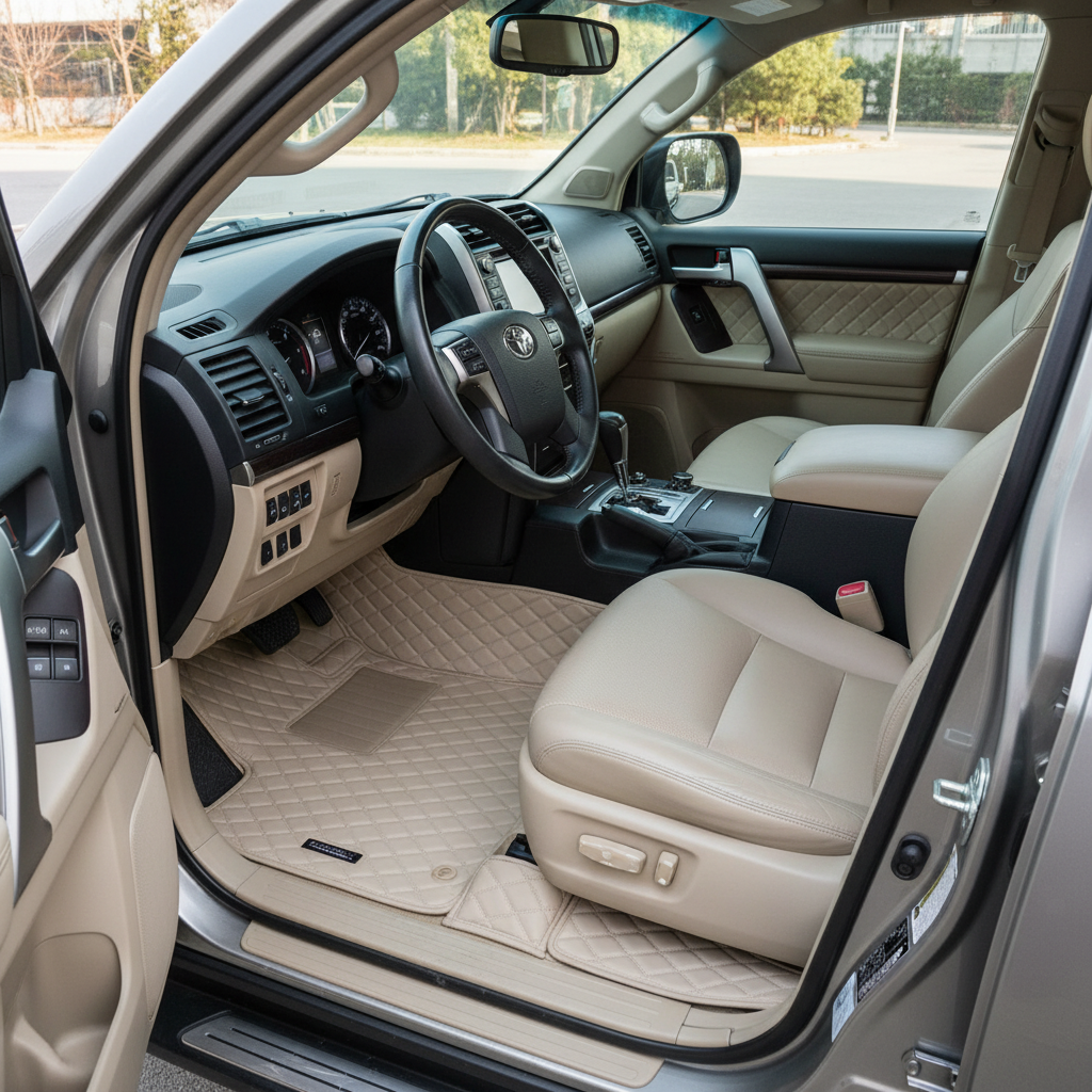 Toyota Land Cruiser LC200 7D Floor Mats - Beige - 4 Pcs Set-2015-2021