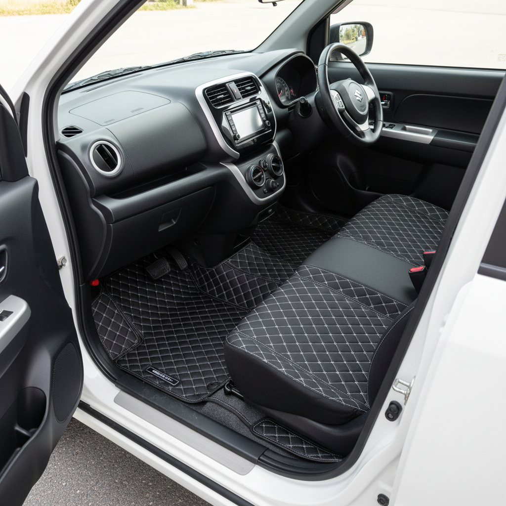 Suzuki Wagon R 7D Floor Mat- Black 2014-2025 - 3 Pcs Set