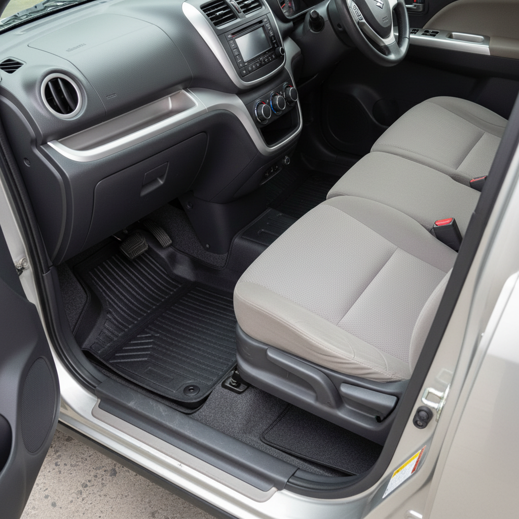 Suzuki Wagon R TPE Floor Mat Black 3 Pcs - Model 2014-2024