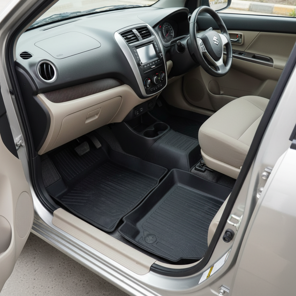 Suzuki Cultus TPE Floor Mat Black 3 Pcs - Model 2017-2024