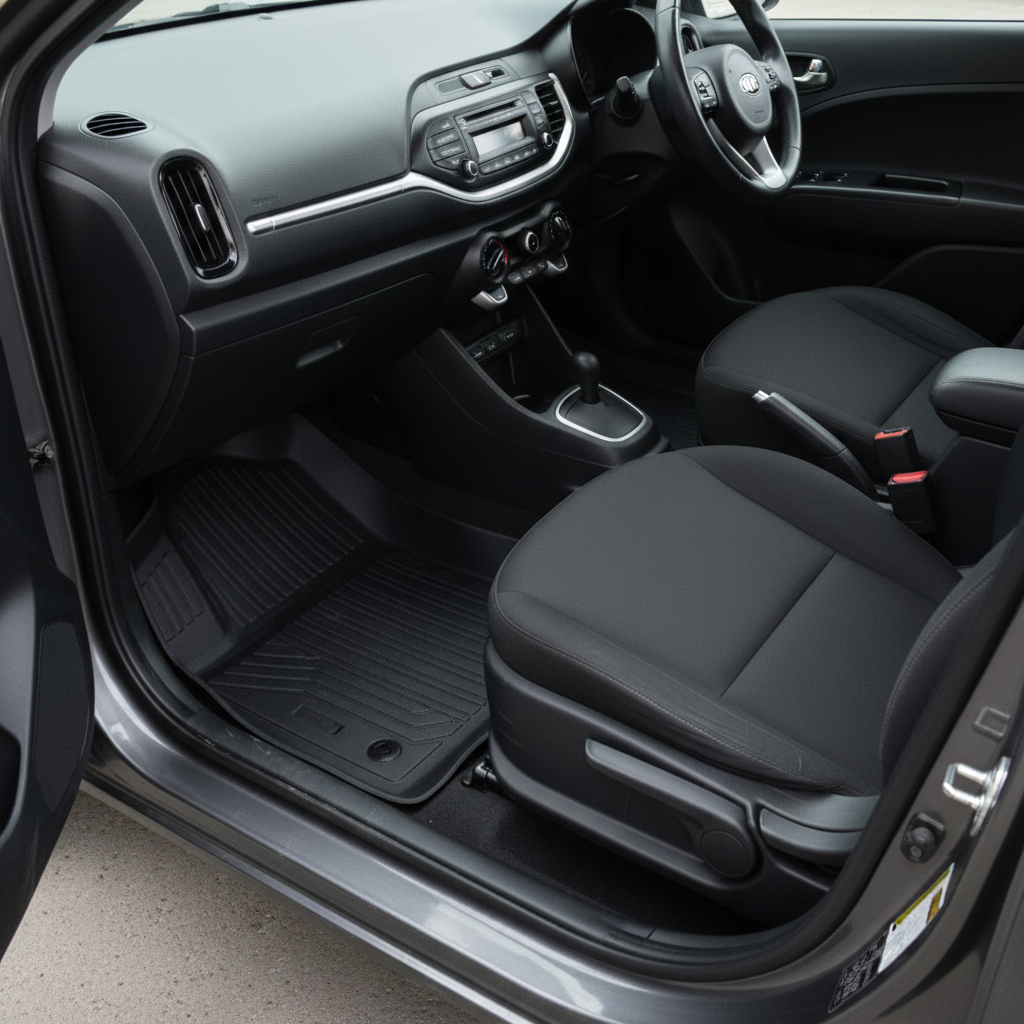 KIA Picanto TPE Floor Mat Black 3 Pcs - Model 2020-2024