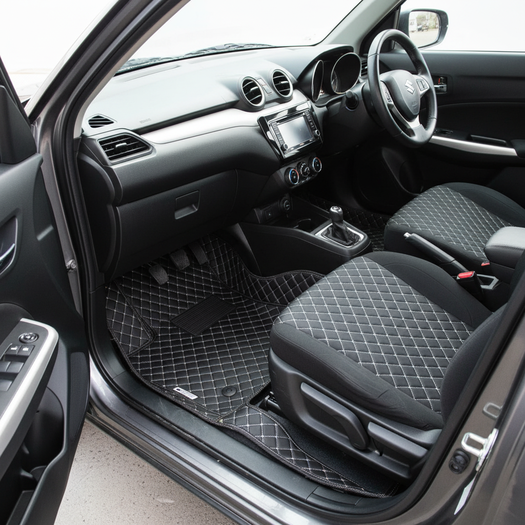 Suzuki Swift 7D Floor Mats - Black - 3 Pcs Set - Model 2010-2021