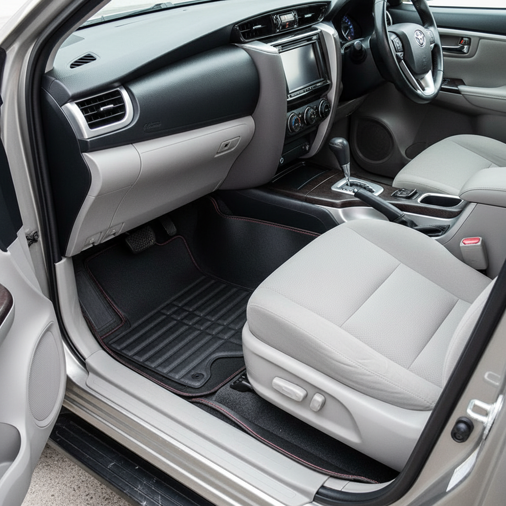 Toyota Fortuner 5D Custom Floor Mat Black 3 Pcs- Model 2016-2021
