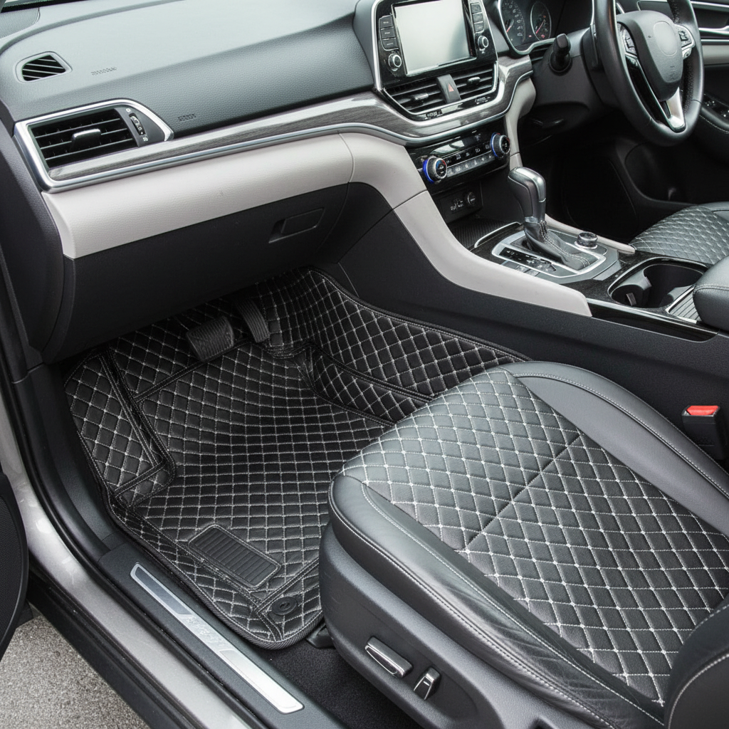 Audi A4 7D Luxury Floor Mats - Black - 3 Pcs Set 2006-2012