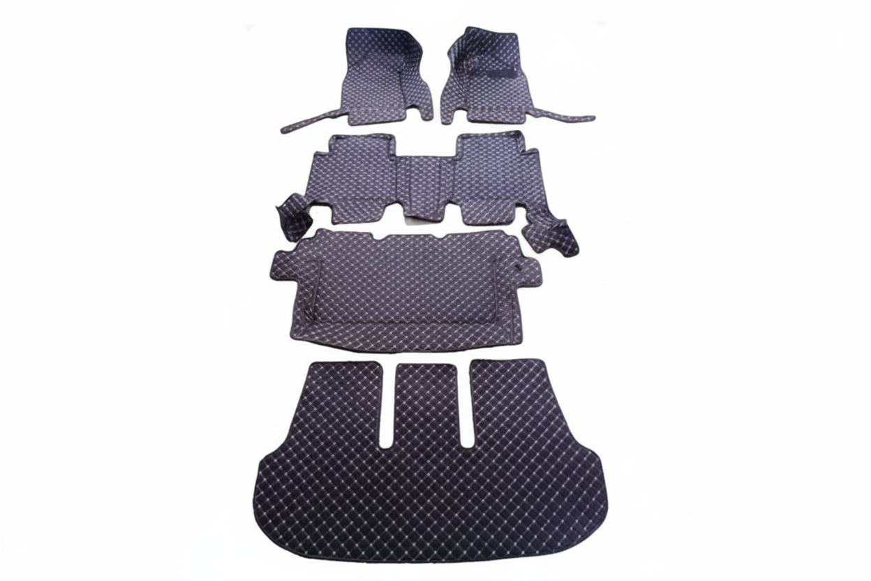 Toyota Fortuner 7D Floor Mats - Black -5 Pcs Set- Model 2016-2021