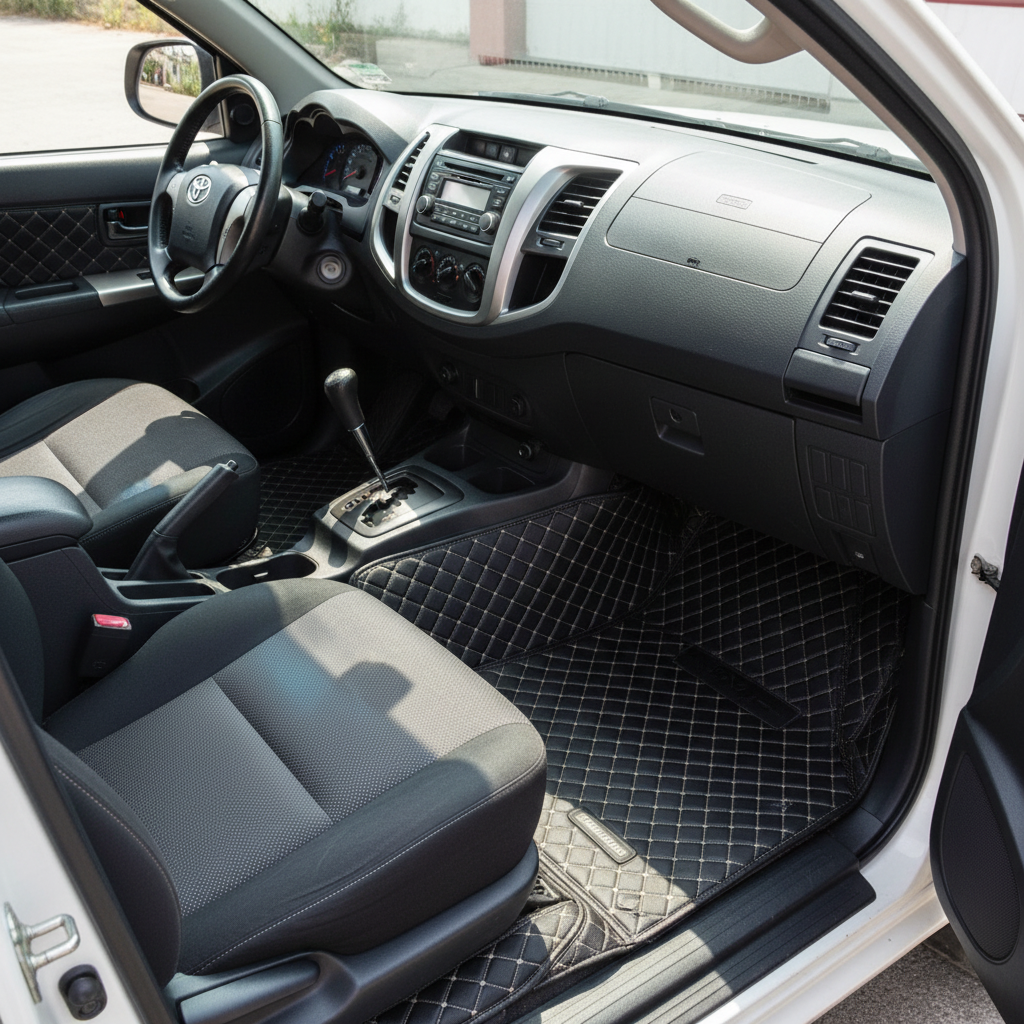 Toyota Hilux Vigo 7D Floor Mats - Black - 3 Pcs - Model 2005-2016