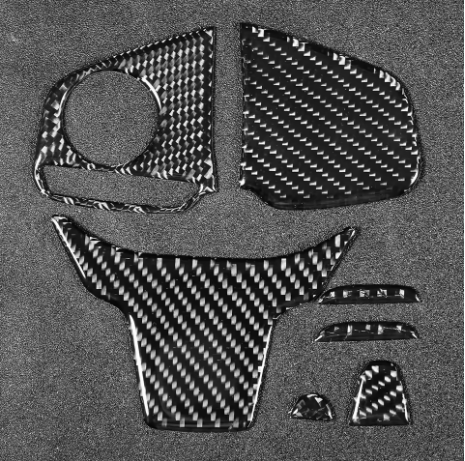 Carbon fiber Steering Multimedia 3Pcs For Honda Civic 2016 to 2021