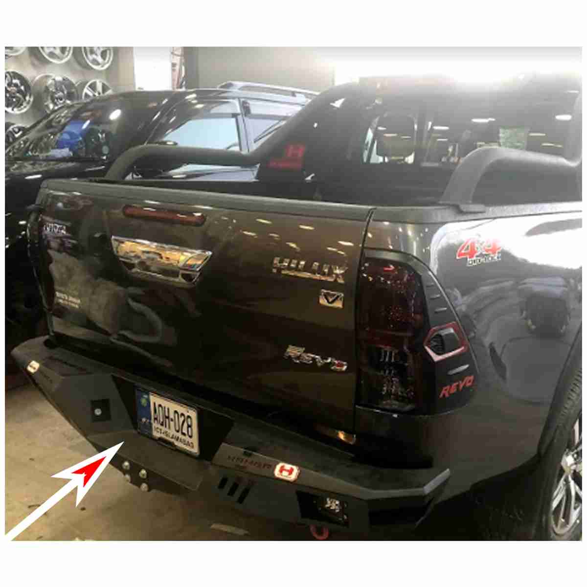 Toyota Hilux Revo 2016 to 2020 – Hamer 4×4 Rear Bumper – Bumper Guard Steel Matte Black Version 2