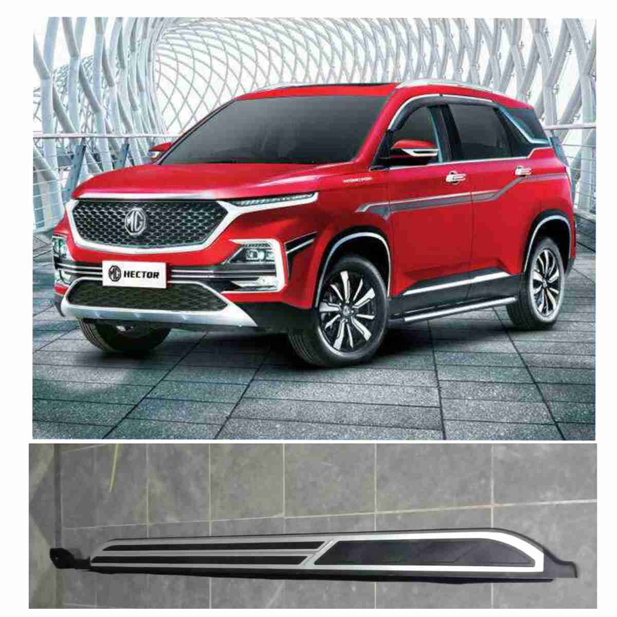 Side Steps Black and Silver For MG 2018 to 2021