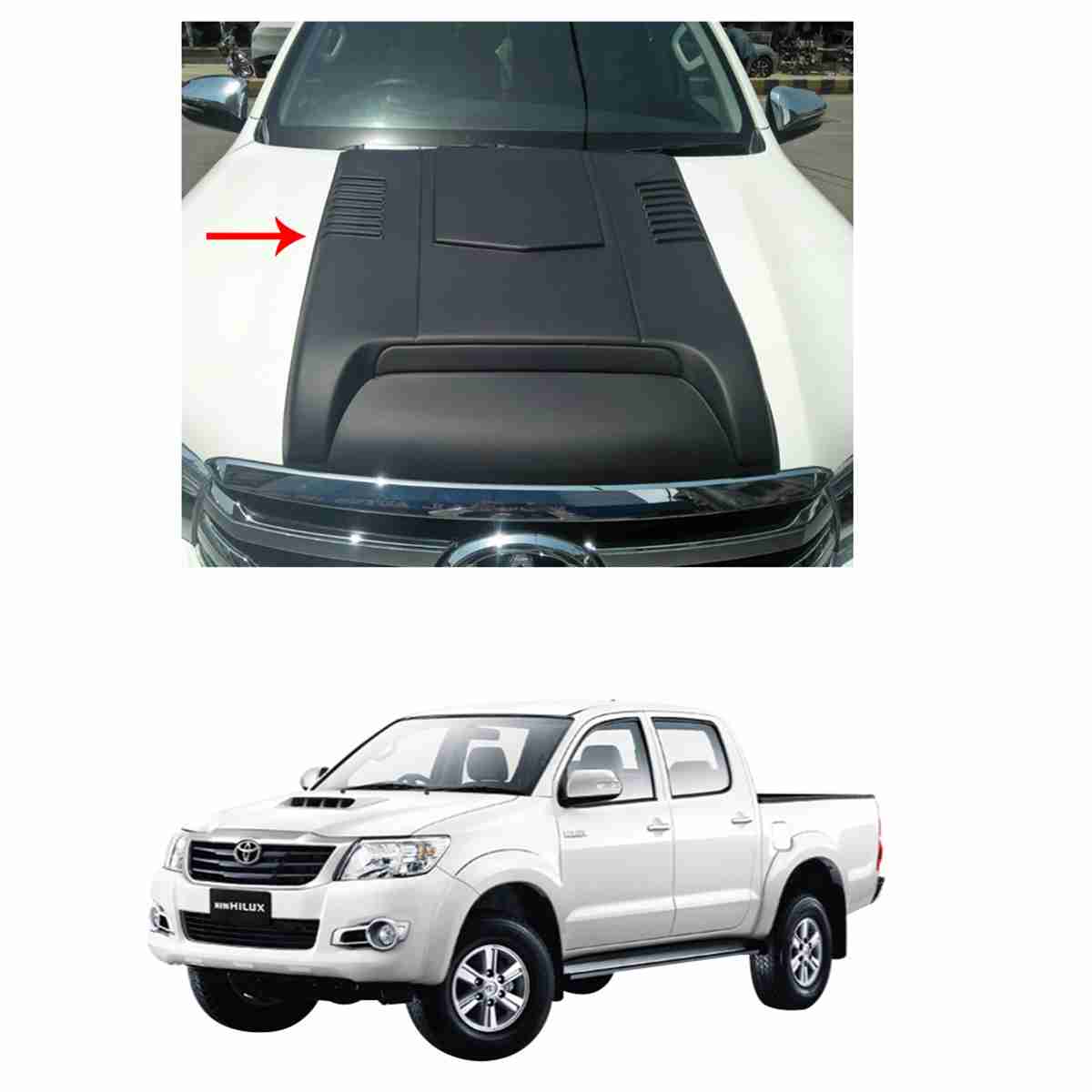 Toyota Hilux Revo 2016 to 2020 – Ford Ranger Style Bonnet Scoop