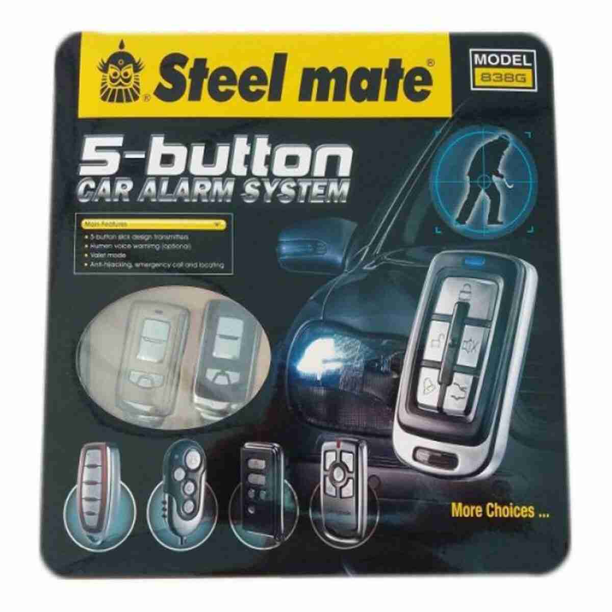 Steelmate Car Alarm Security System 5-Button 838G
