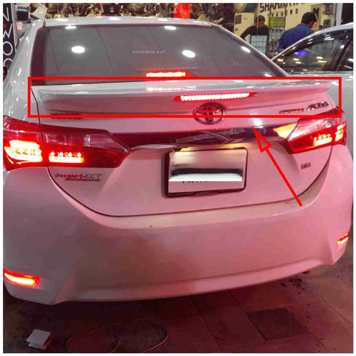 Corolla 2014 to 2020 – Back Spoiler Taiwan With Light and Paint