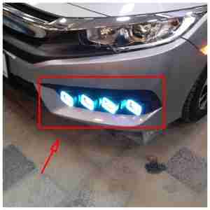 Fog Lamp DRL Cover Bugatti Style Honda Civic 2016 to 2020