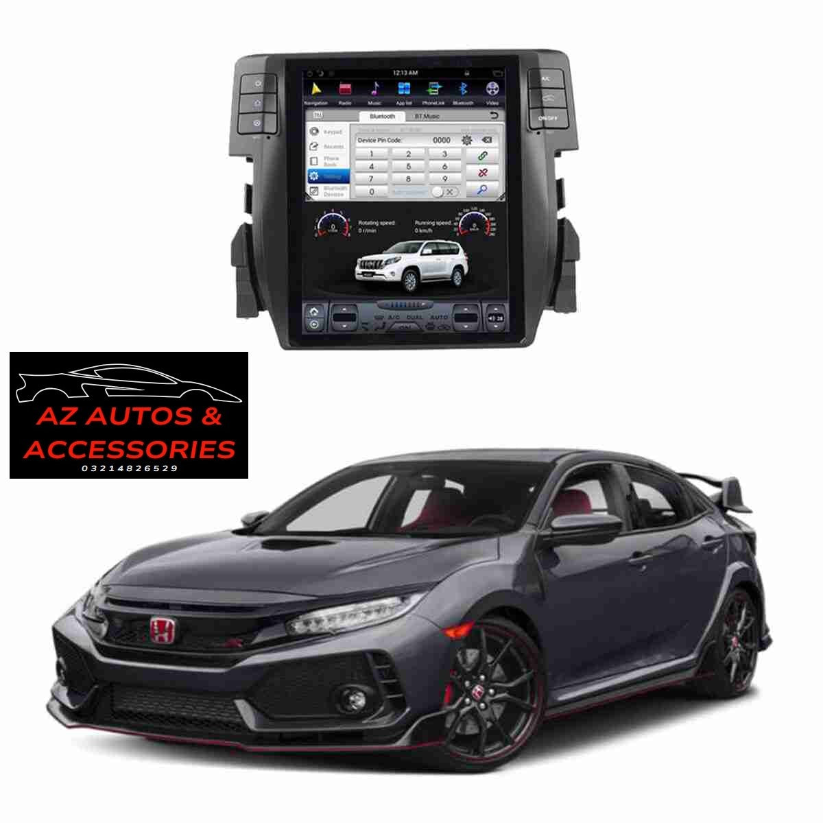 Honda Civic 2016 to 2020 Android Tesla LCD Screen IPS Display Multimedia System