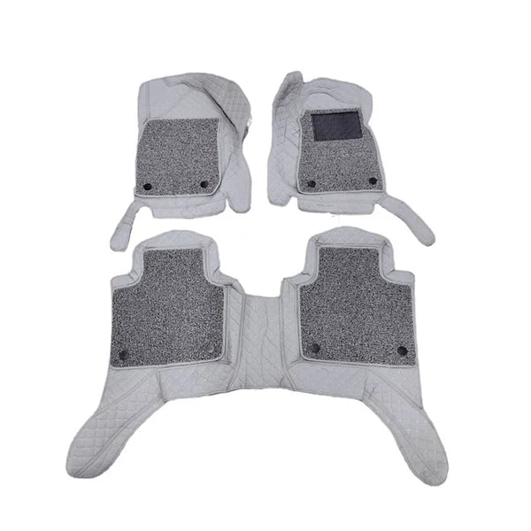 Toyota Hilux Revo/Rocco 9D Floor Mats Mix Thread 3 Pcs - Grey With Grey Grass