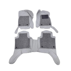 Toyota Hilux Revo/Rocco 9D Floor Mats Mix Thread 3 Pcs - Grey With Grey Grass