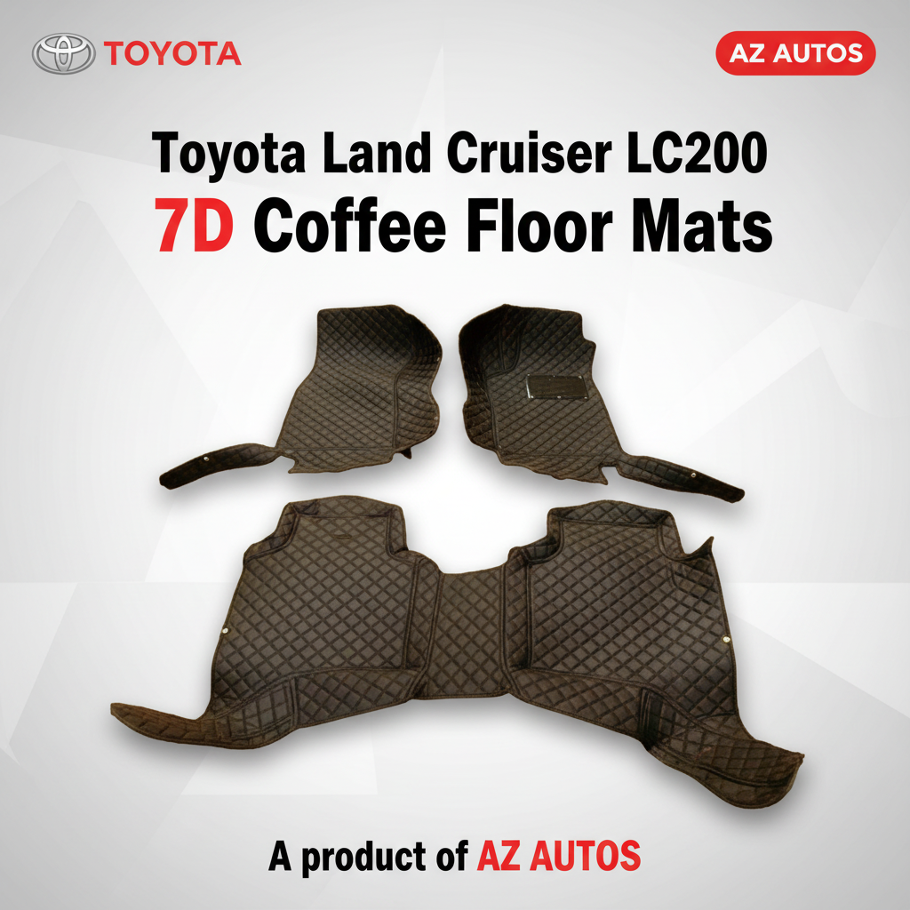 Toyota Land Cruiser LC200 7D Floor Mats - Coffee 3 Pcs 2015-2021