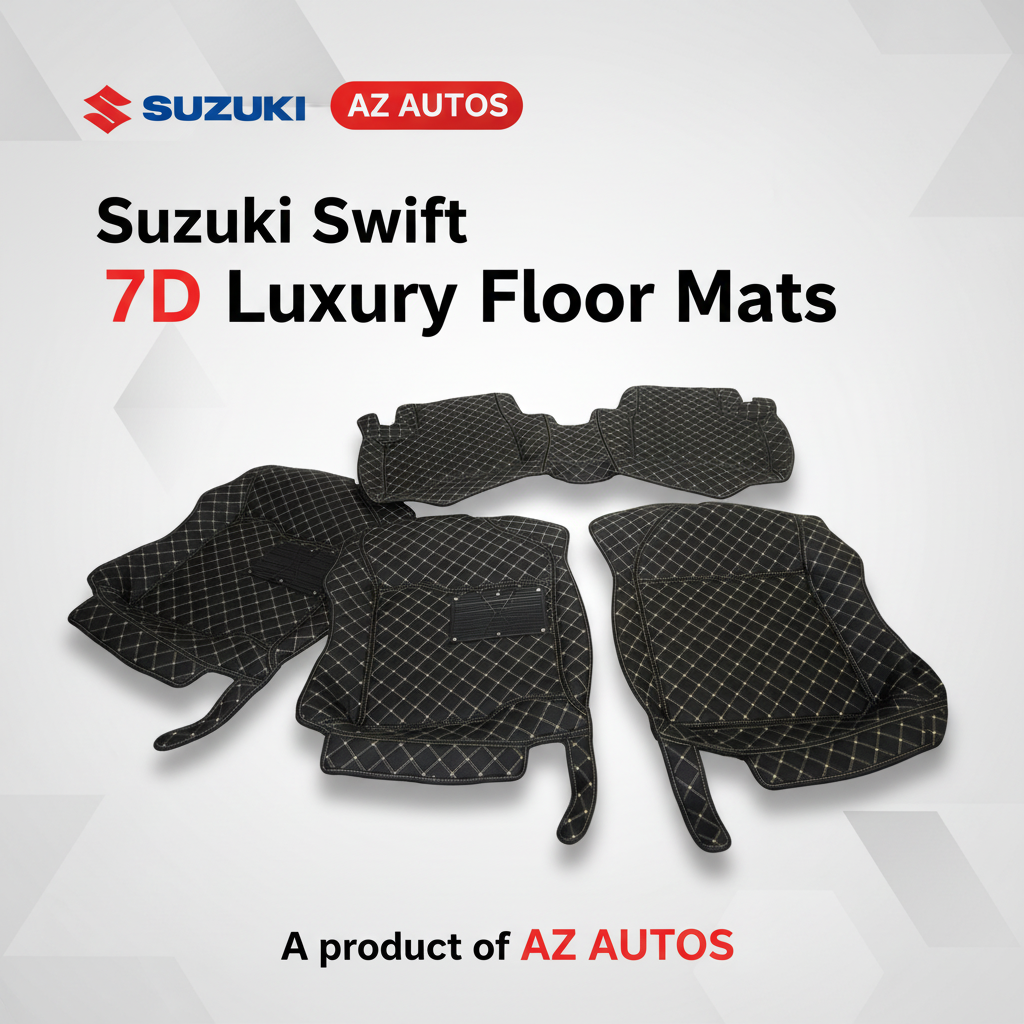 Suzuki Swift 7D Floor Mats - Black - 3 Pcs Set - Model 2022-2025