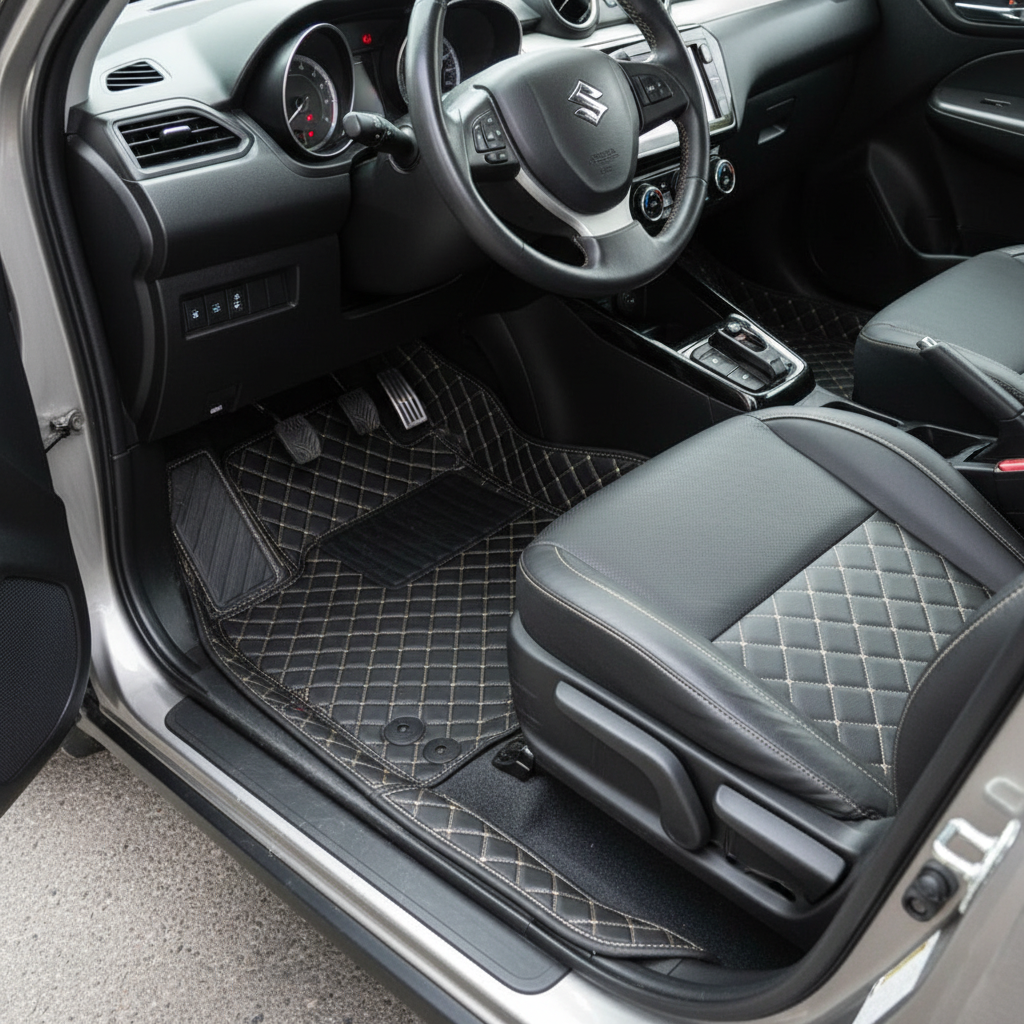 Suzuki Swift 7D Floor Mats - Black - 3 Pcs Set - Model 2022-2025