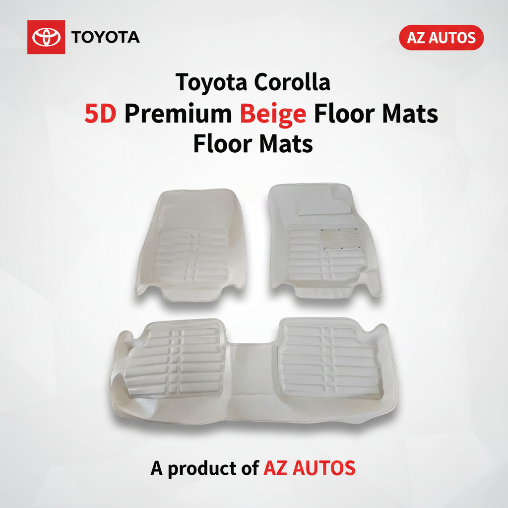 Toyota Corolla 5D Custom Floor Mat Beige 3 Pcs - Model 2008-2014