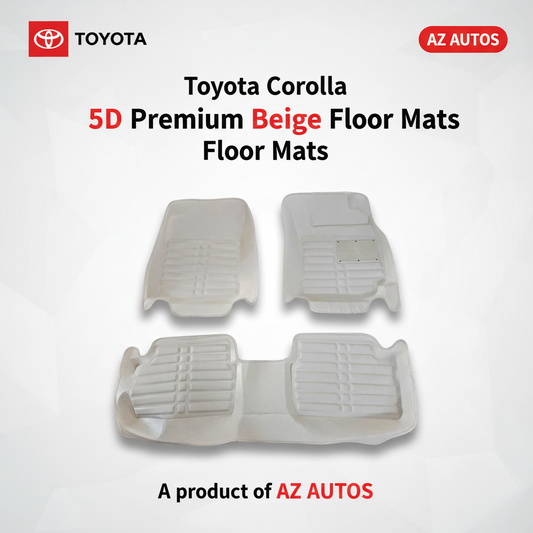 Toyota Corolla 5D Custom Floor Mat Beige 3 Pcs - Model 2008-2014