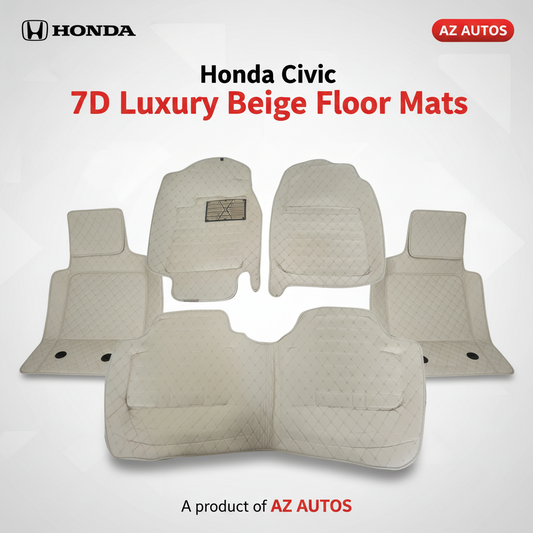 Honda Civic 7D Floor Mats - Beige - Model 2012-2016