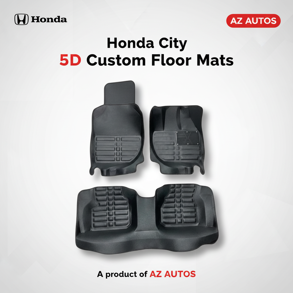 Honda City 5D Custom Floor Mat Black 3 Pcs - Model 2008-2021