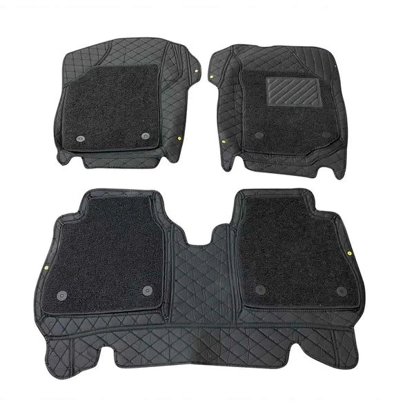 Suzuki Wagon R 9D Floor Mats Black With Black Grass 2014-2022 - Mix Thread