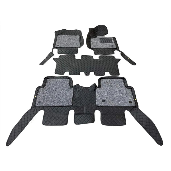 KIA Sorento 9D Floor Mats Black With Grey Grass 4 Pcs 2021-2024 - Mix Thread