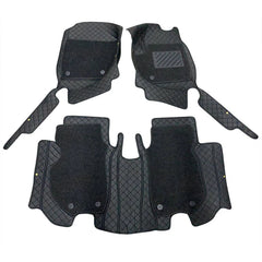 Honda Vezel 9D Floor Mats Mix Thread 3 Pcs - Model 2013-2018 - Black With Black Grass