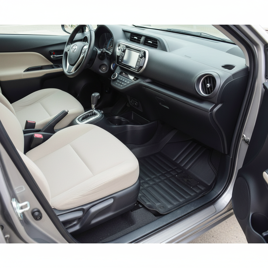Toyota Aqua 5D Floor Mat Black 3 Pcs - Model 2012-2021