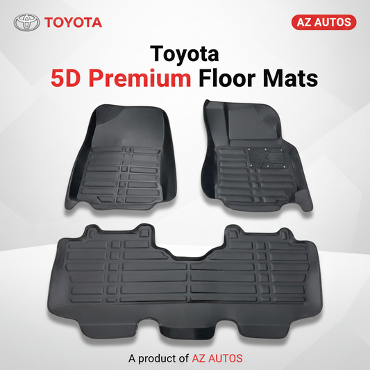 Toyota Aqua 5D Floor Mat Black 3 Pcs - Model 2012-2021