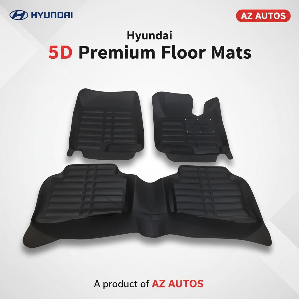 Hyundai Tucson 5D Custom Floor Mat Black 3 Pcs - Model 2020-2024