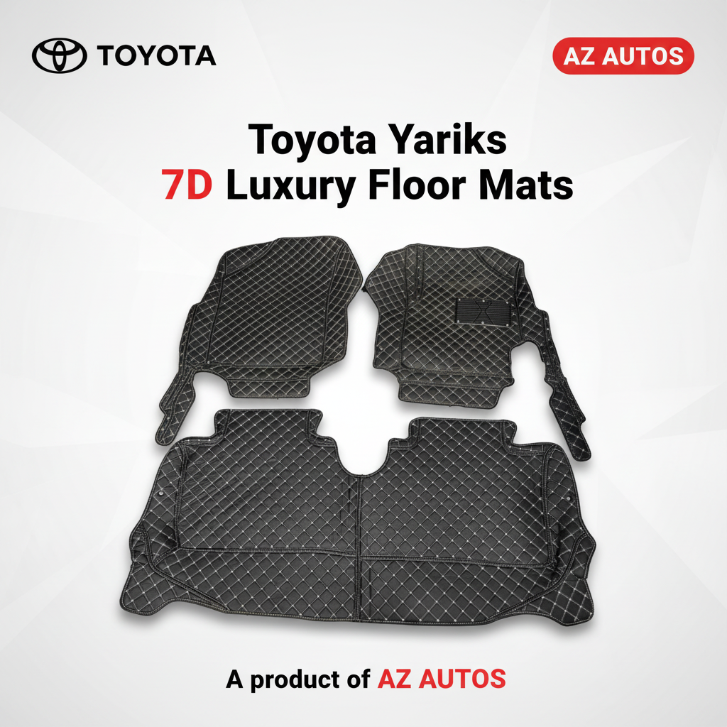 Toyota Yaris 7D Custom Floor Mats - Black - 3 Pcs 2020-2024