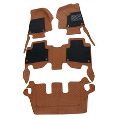 Toyota Fortuner 9D Floor Mats Mix Thread 4PC - Model 2016-2021 - Brown With Black Grass
