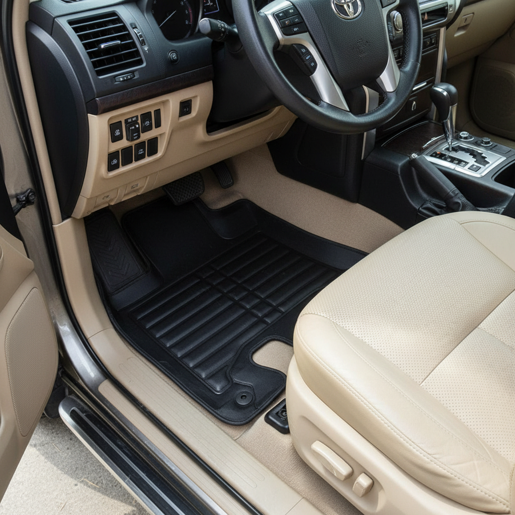 Toyota Prado 5D Floor Mat Black 3 Pcs - Model 2009-2021 - Car Interior Mats