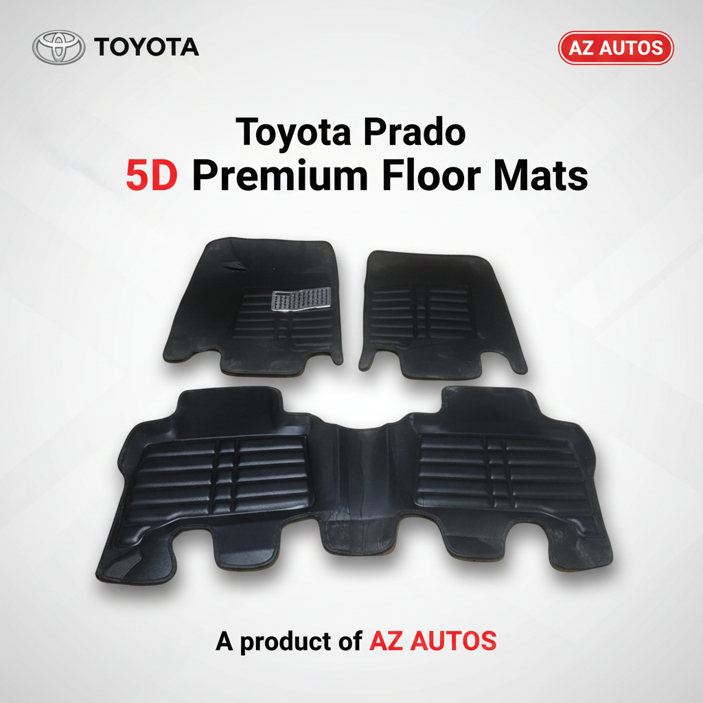 Toyota Prado 5D Floor Mat Black 3 Pcs - Model 2009-2021 - Car Interior Mats