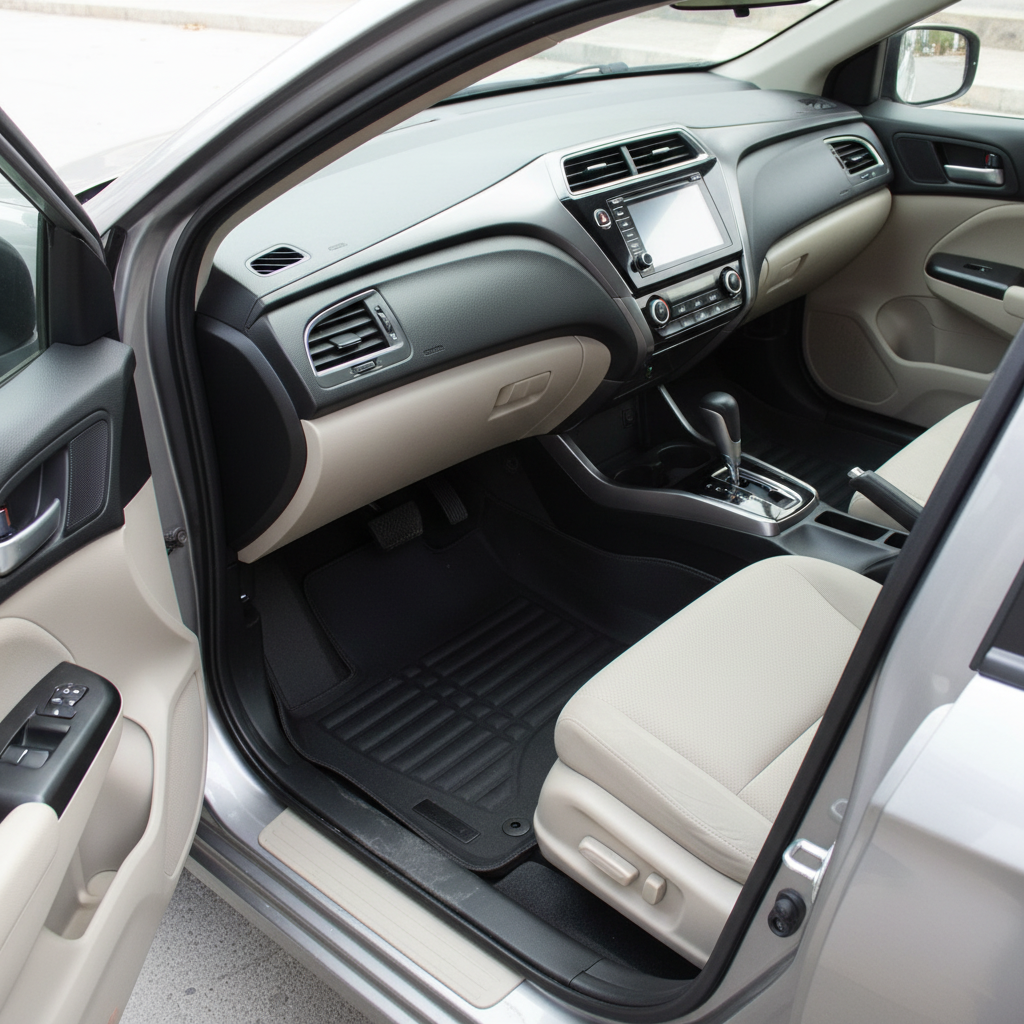 Toyota Land Cruiser 5D Stitched Floor Mat Black 3 Pcs 2015-2021