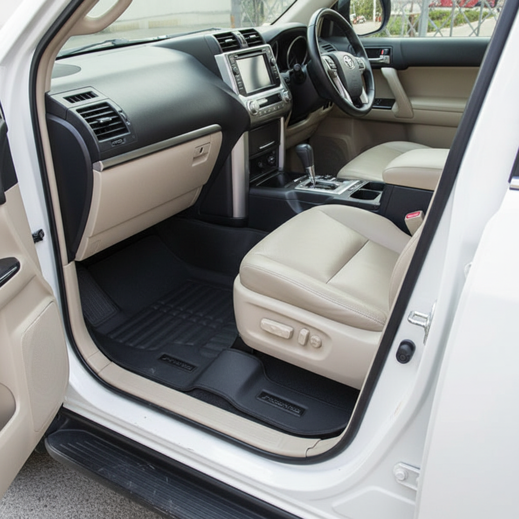 Toyota Land Cruiser 5D Stitched Floor Mat Black 3 Pcs 2015-2021