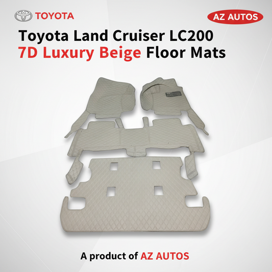 Toyota Land Cruiser LC200 7D Floor Mats - Beige - 4 Pcs Set-2015-2021