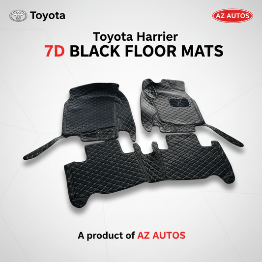 Toyota Harrier 7D Floor Mats - Black - 3 Pcs Set - Model 2019-2021
