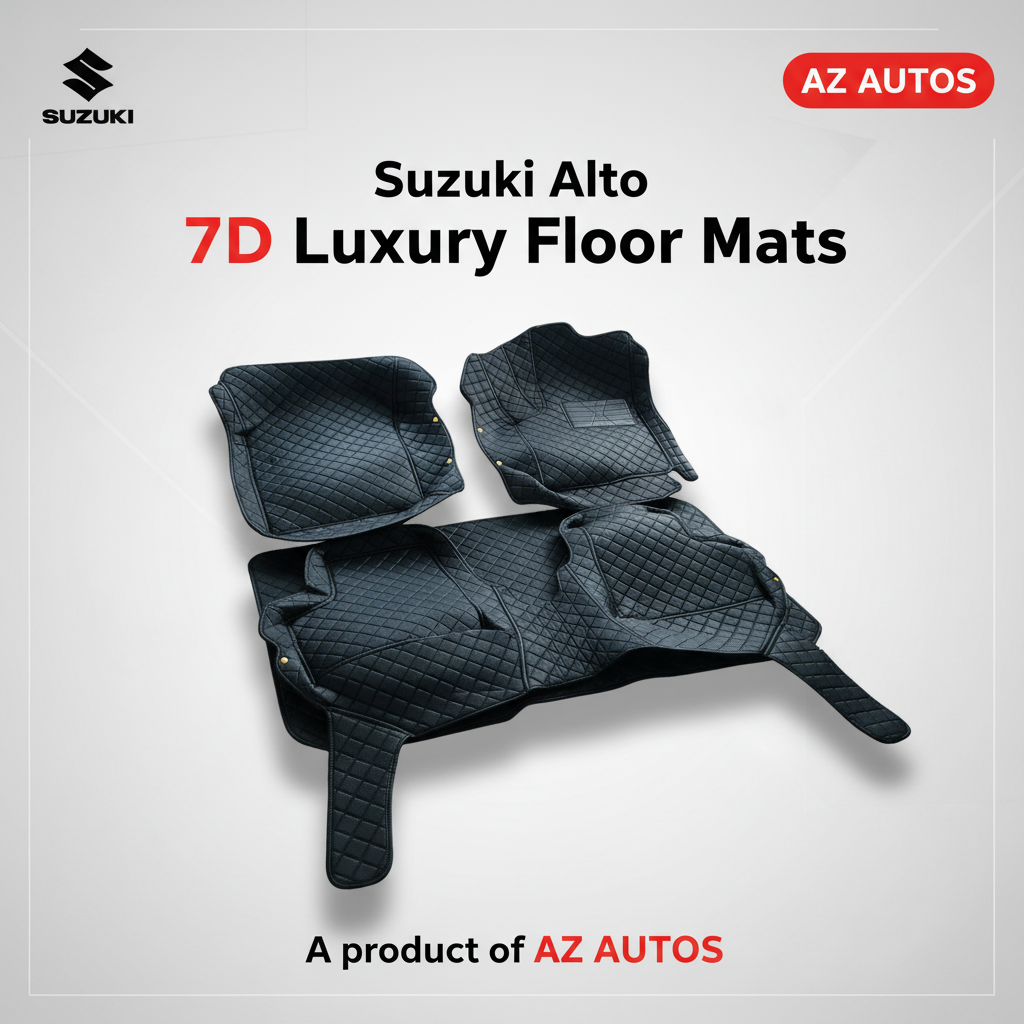 Suzuki Alto 7D Floor Mats - Black - 3 Pcs Set - Model 2019-2025