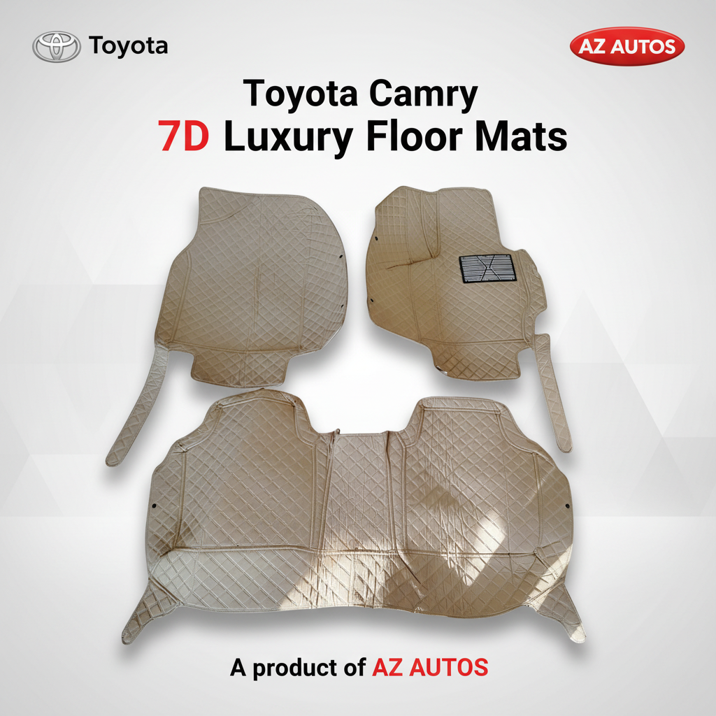 Toyota Camry 7D Floor Mats - Beige - 3 Pcs Set - Model 2011-2018