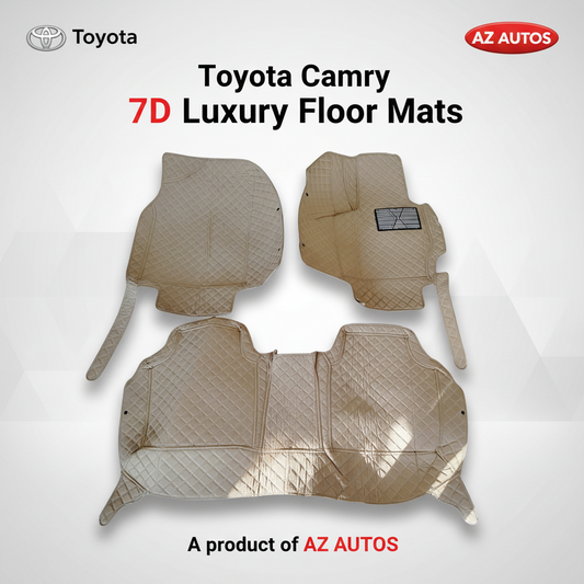 Toyota Camry 7D Floor Mats - Beige - 3 Pcs Set - Model 2011-2018