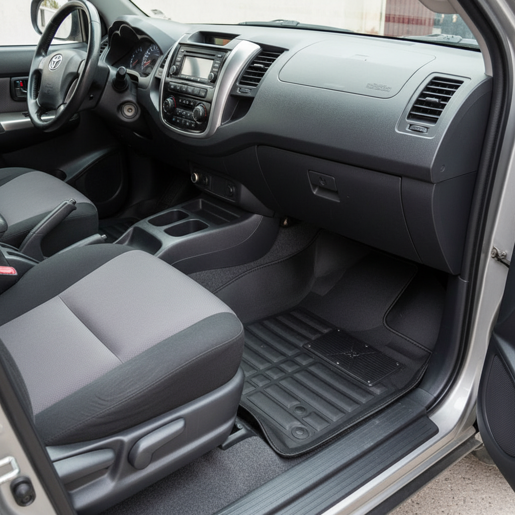 Toyota Hilux Vigo 5D Custom Floor Mat Black 3 Pcs - Model 2005-2016