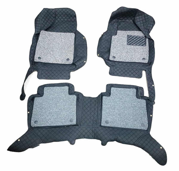 MG HS 9D Floor Mats Mix Thread Grass 3 Pcs 2020-2022 - Black With Grey