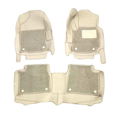 Toyota Corolla 9D Lining Floor Mat 3 Pcs 2014-2024 2016 - 2026 - Beige With Beige Grass Mix Thread